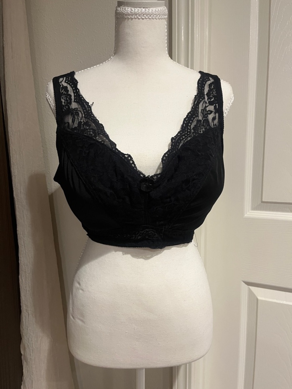 Rhonda Shear Black Lace Bralette with Wide Straps